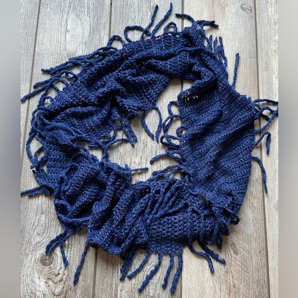 Infinity Scarf in Cobalt Indigo Blue & Silver - O/S - Picture 1 of 4